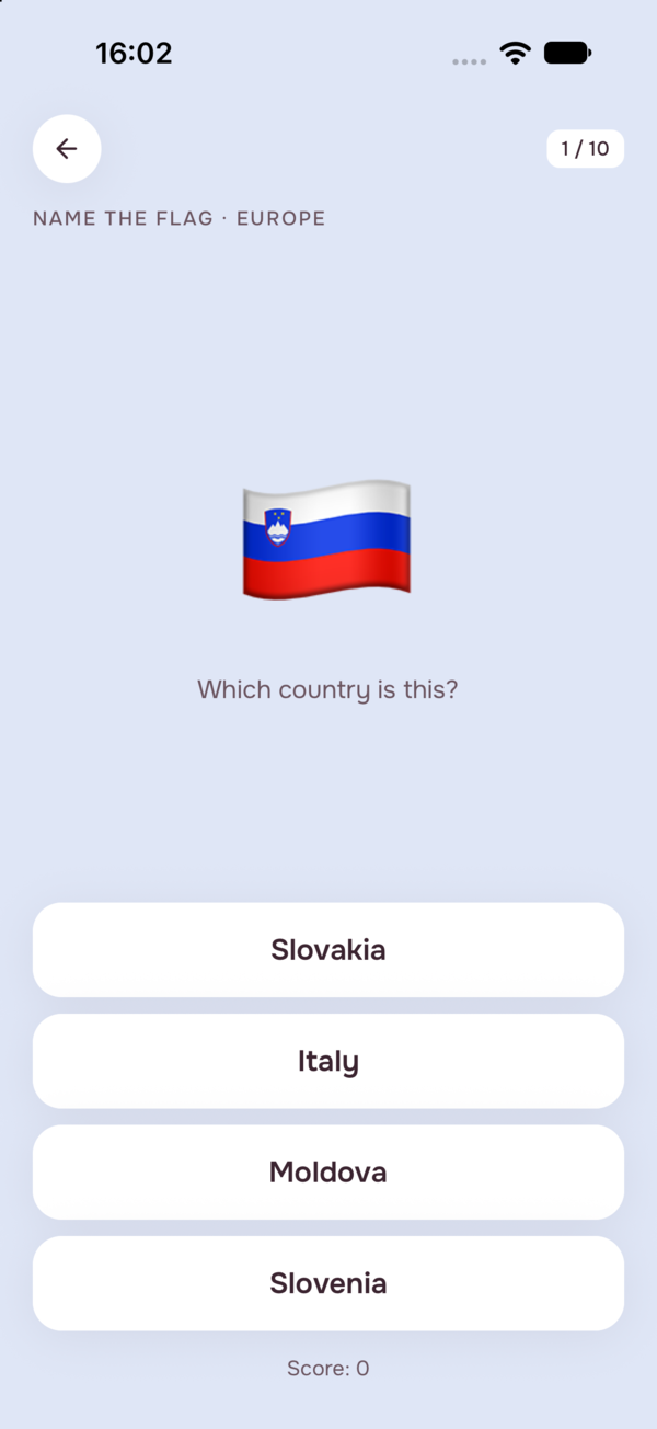 Welche Flagge ist das? Die Flagge der Slowakei mit vier Ländern zur Auswahl
